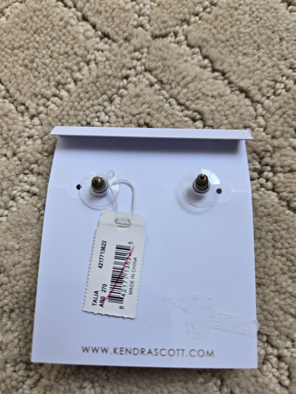Kendra Scott Talia Chandelier Earrings NWT and bag. Wht Rock Crystal Ant.Gold - Picture 5 of 6